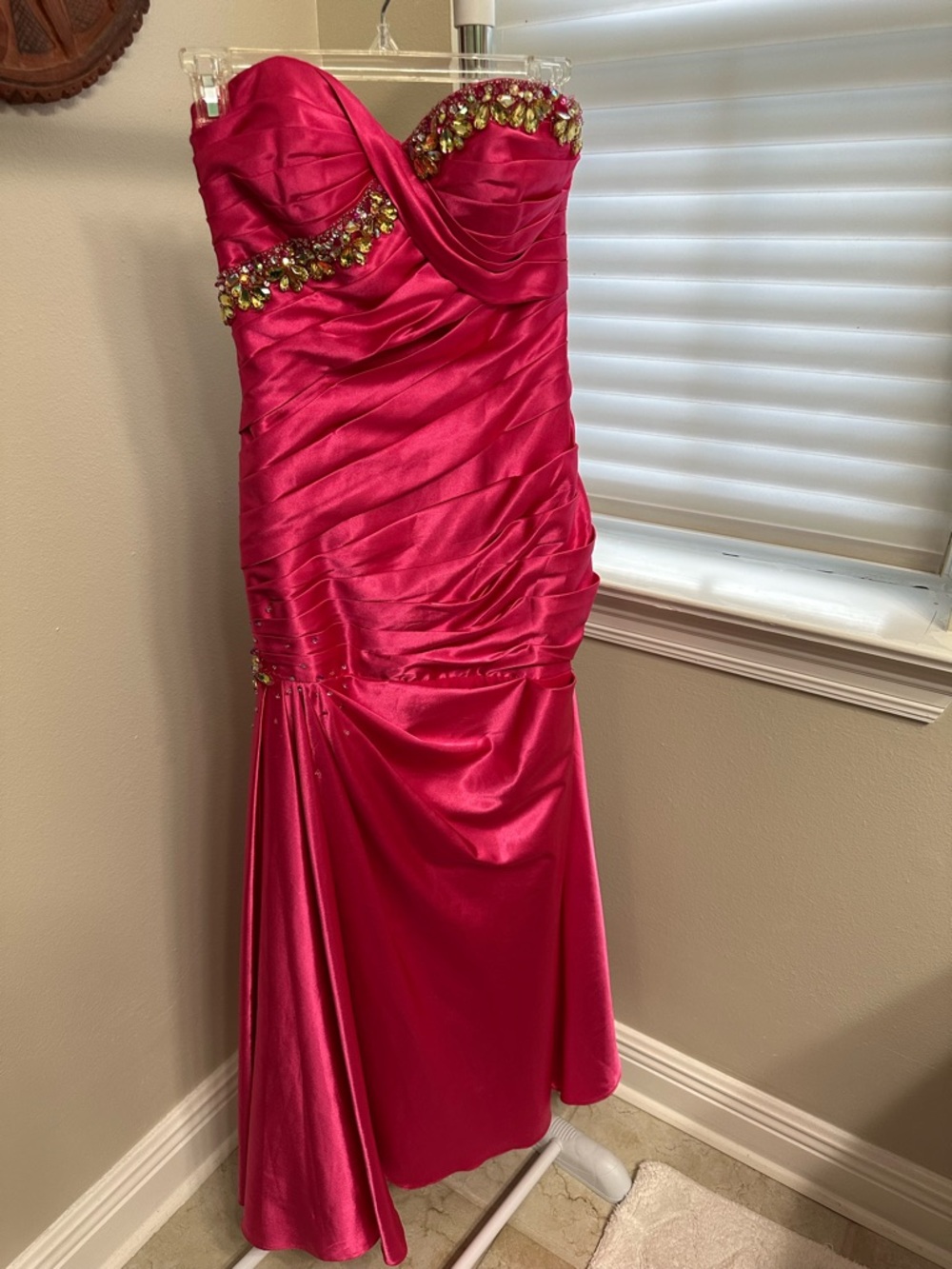 Vibrant Hot Pink Satin Skirt with Tulle Underskirt, Size 2